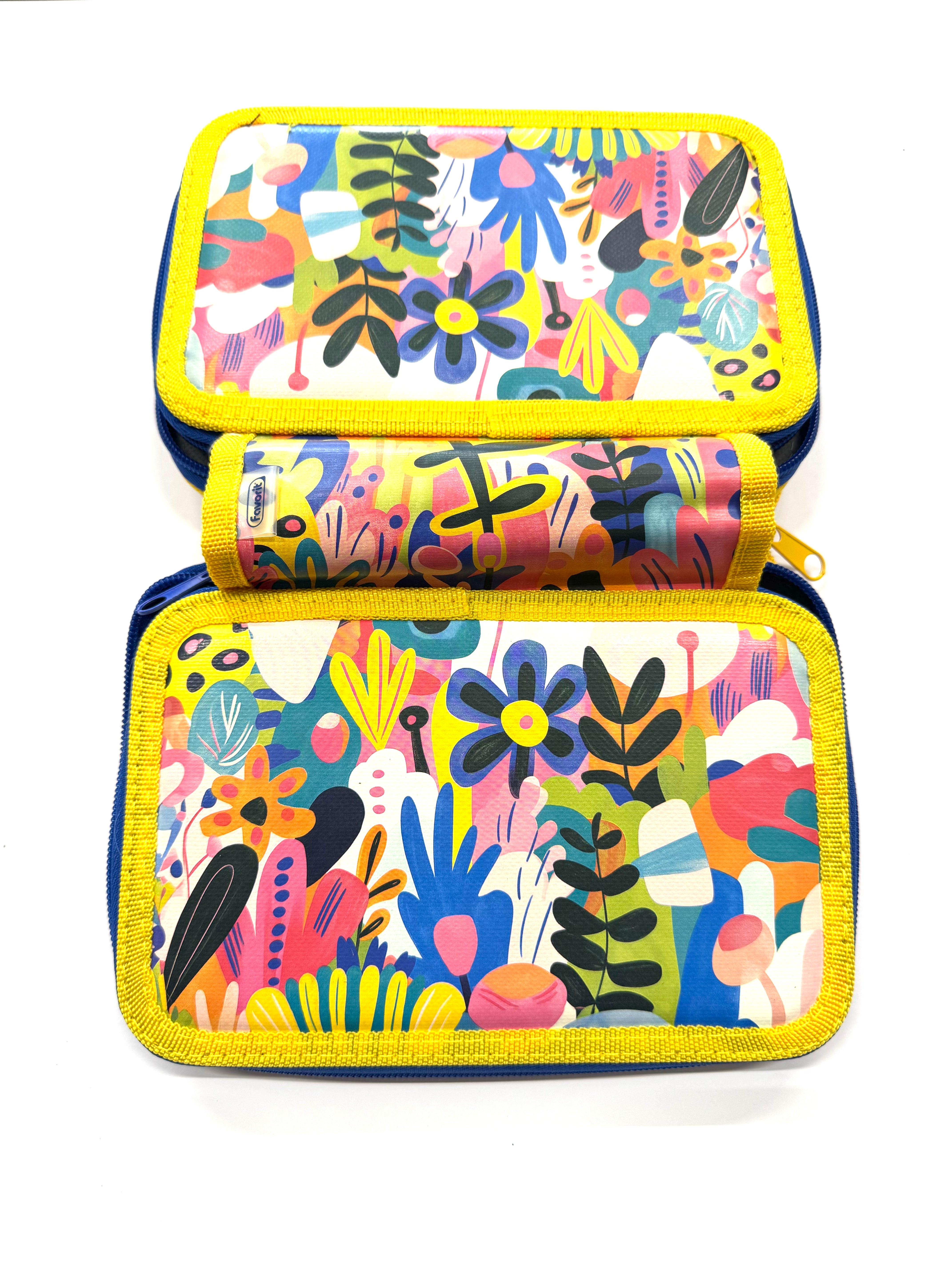 ASTUCCIO 3 ZIP PIENO ARTY FIORI COLORATI