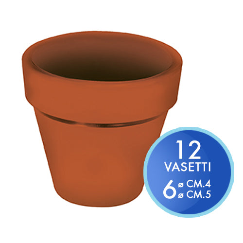 VASETTO COLOR TERRACOTTA - SET 12 PZ. - MISURE ASS Immagine principale del prodotto
