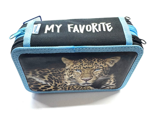 ASTUCCIO 3 ZIP PIENO ANIMAL GHEPARDO