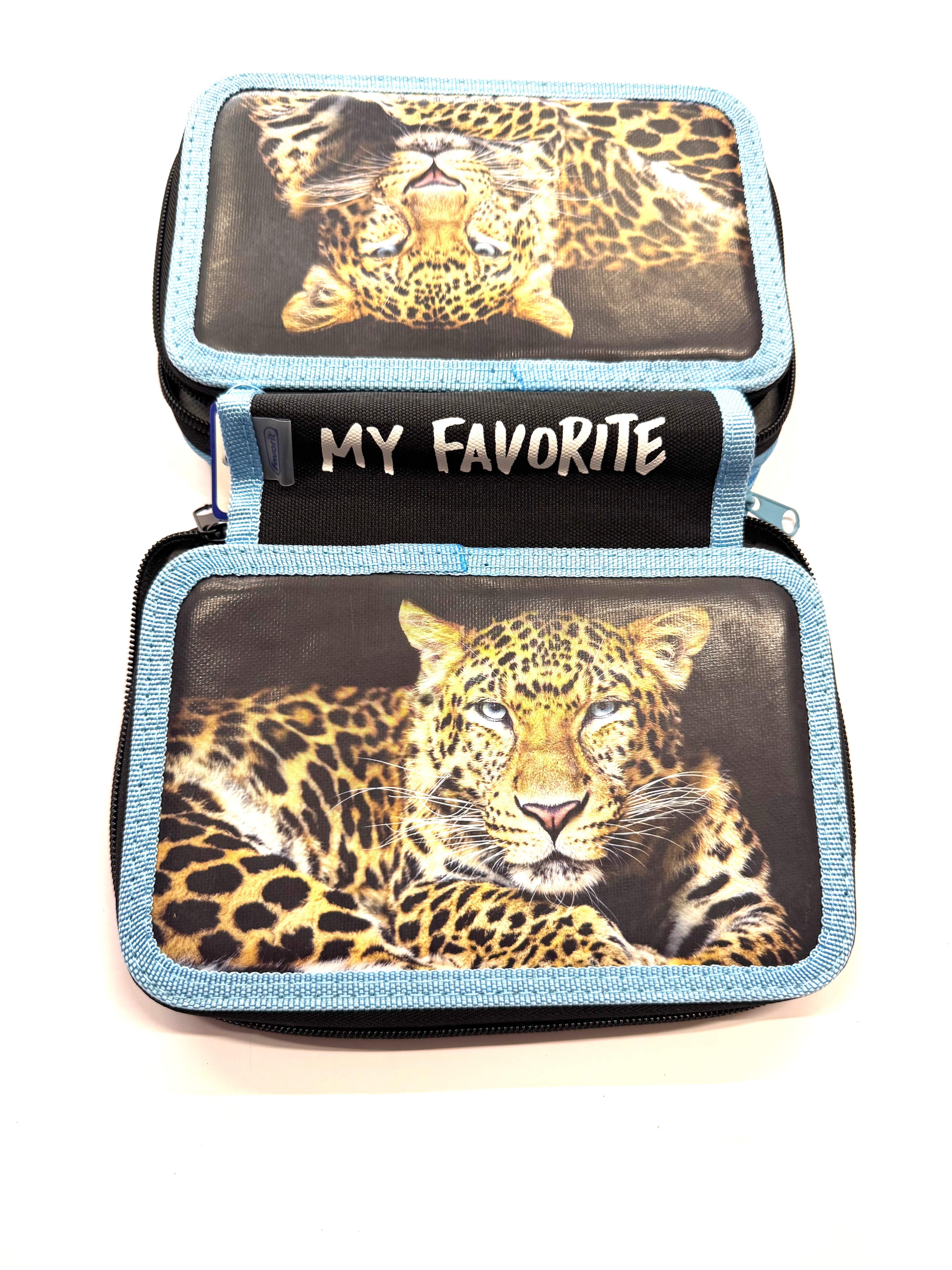 ASTUCCIO 3 ZIP PIENO ANIMAL GHEPARDO