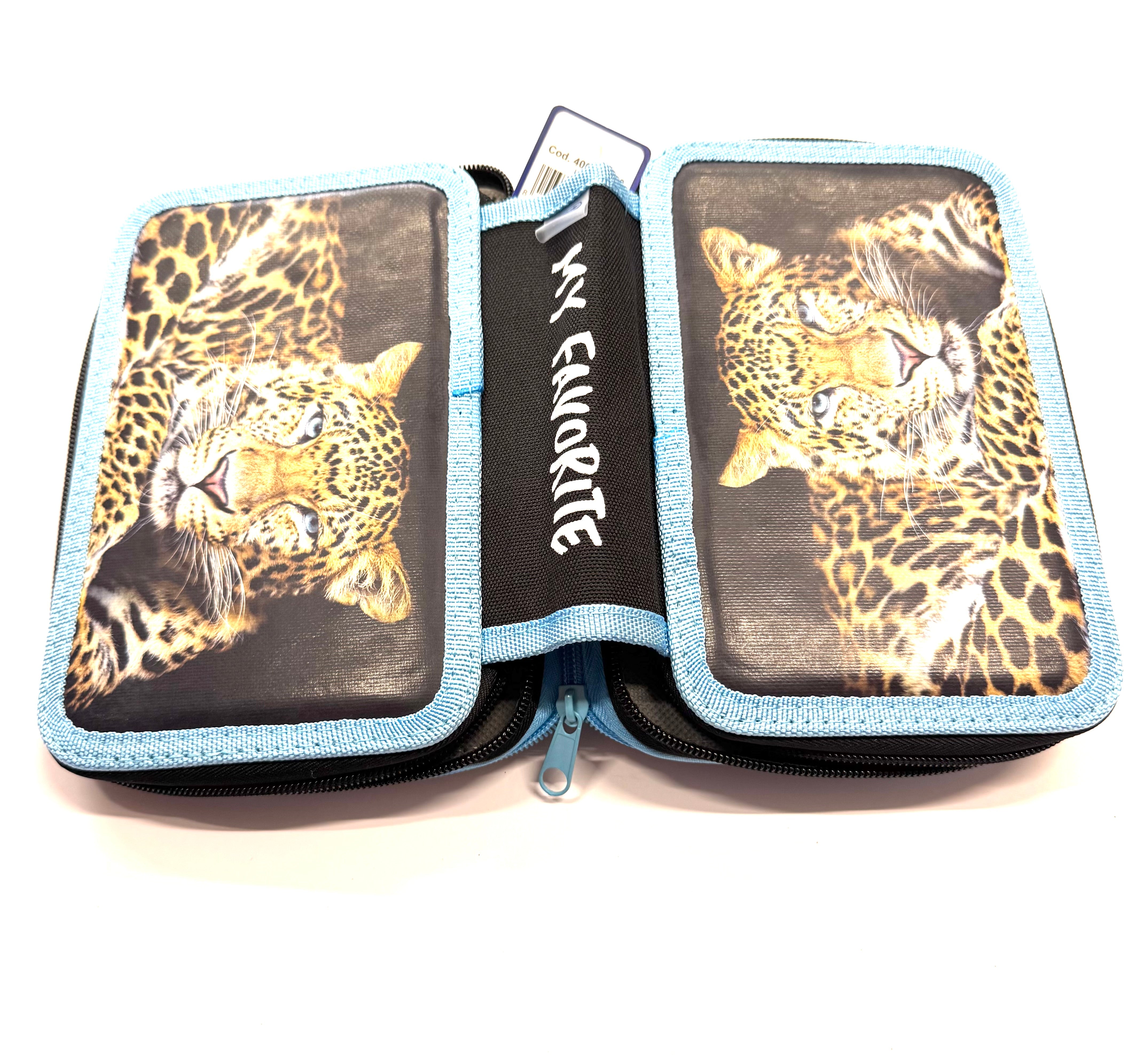 ASTUCCIO 3 ZIP PIENO ANIMAL GHEPARDO