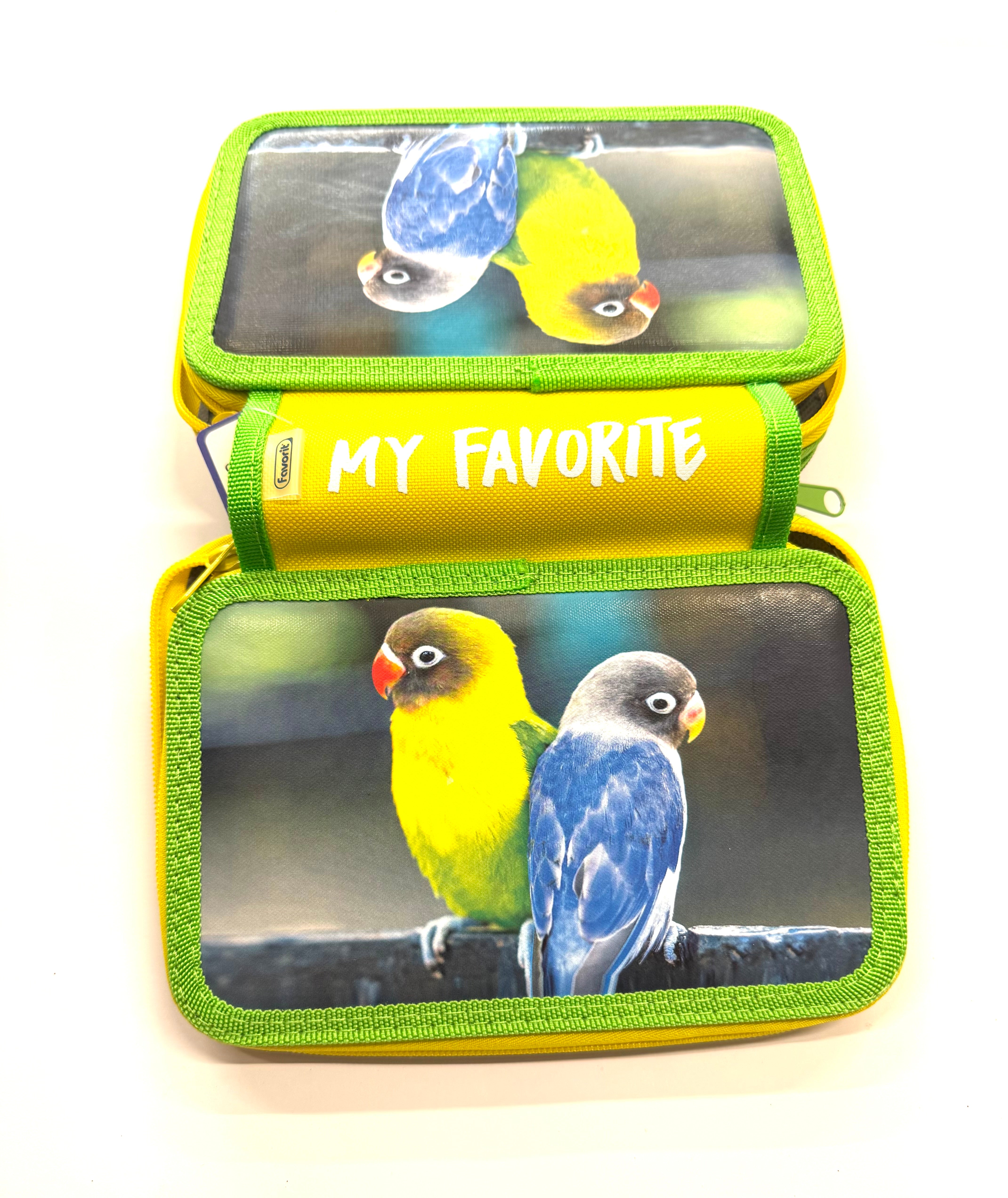 ASTUCCIO 3 ZIP PIENO ANIMAL PAPPAGALLI