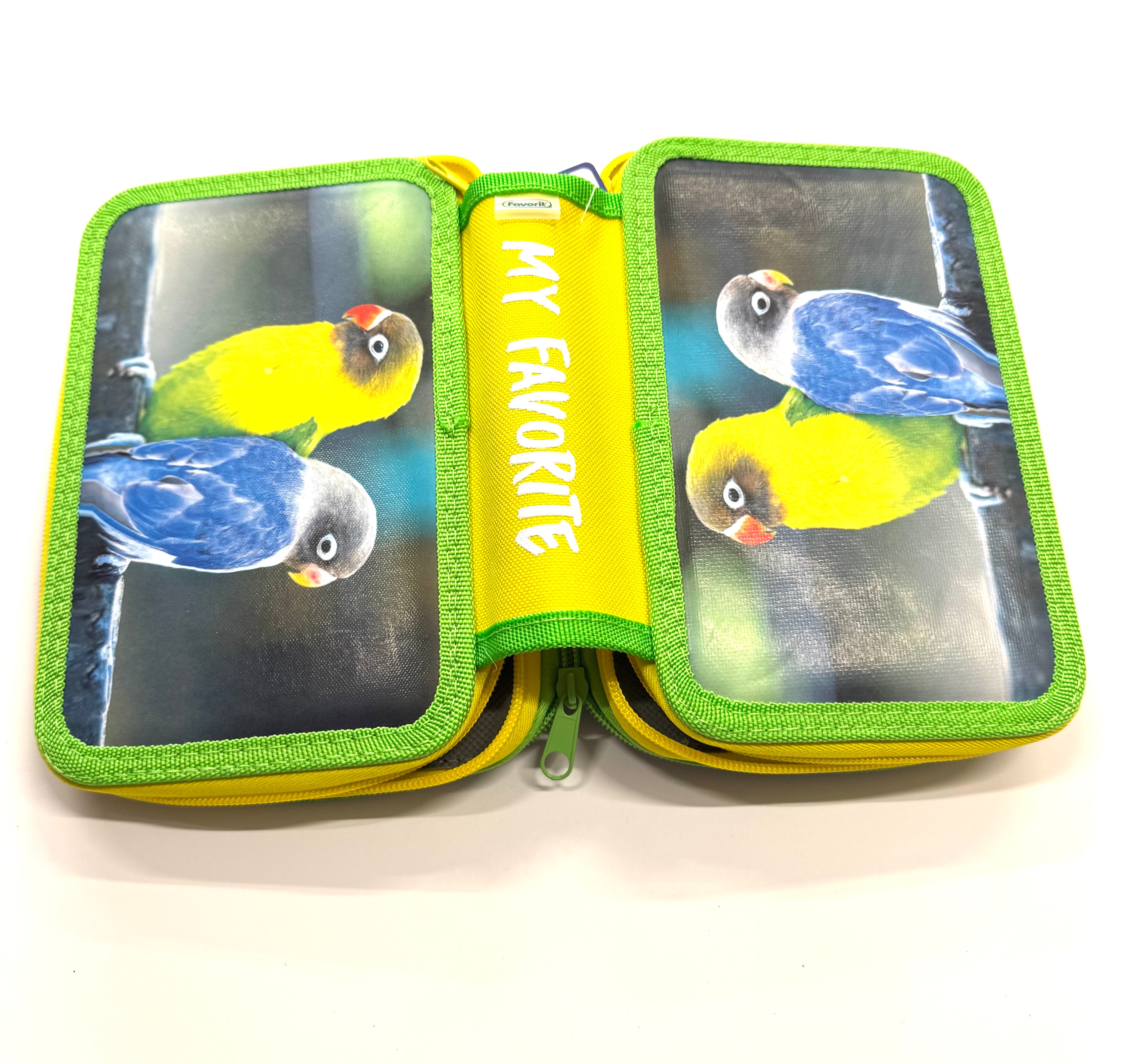 ASTUCCIO 3 ZIP PIENO ANIMAL PAPPAGALLI