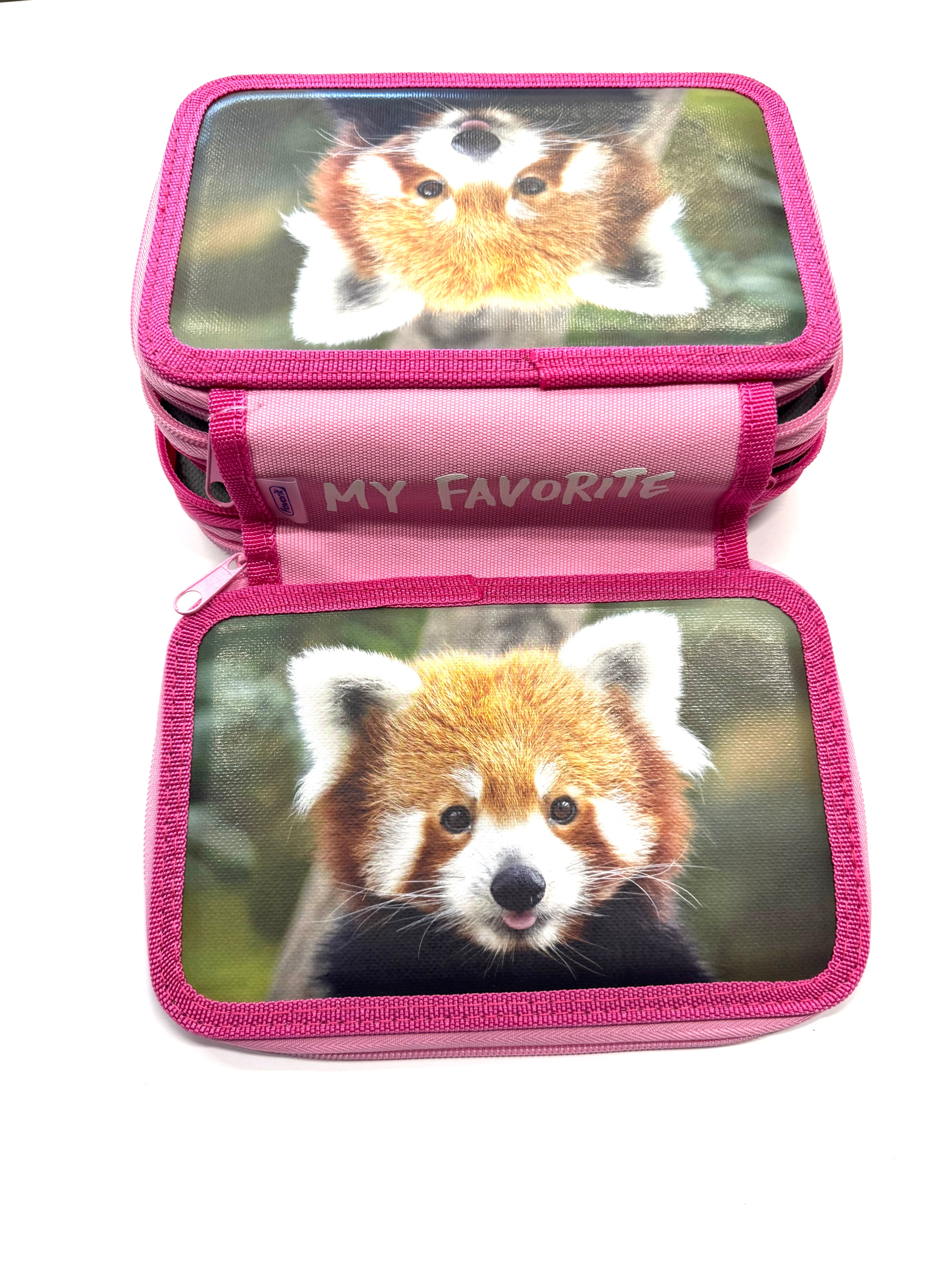 ASTUCCIO 3 ZIP PIENO ANIMAL VOLPE