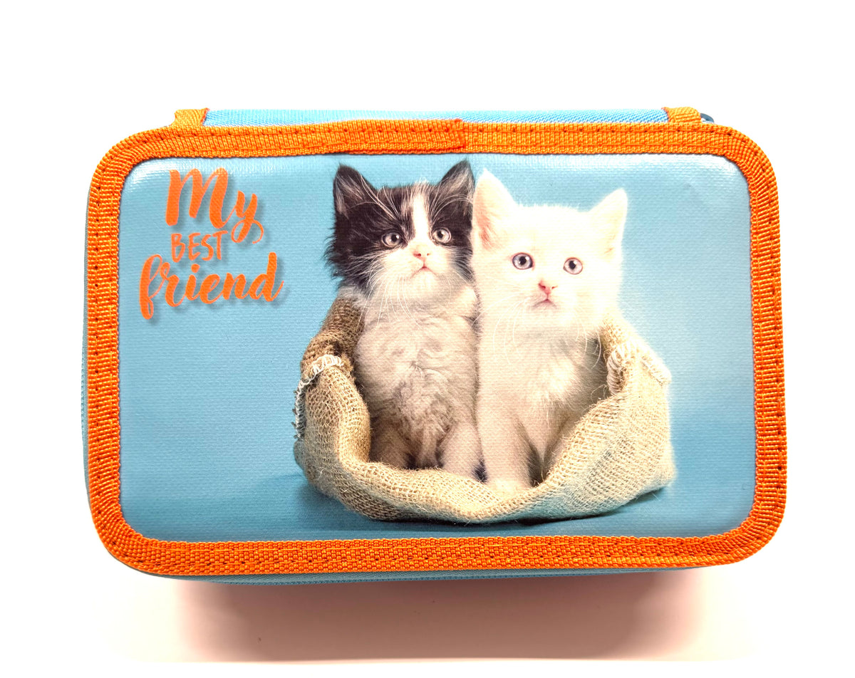 ASTUCCIO 3 ZIP PIENO ANIMAL DUE GATTINI Immagine principale del prodotto
