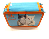 ASTUCCIO 3 ZIP PIENO ANIMAL DUE GATTINI