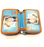 ASTUCCIO 3 ZIP PIENO ANIMAL DUE GATTINI