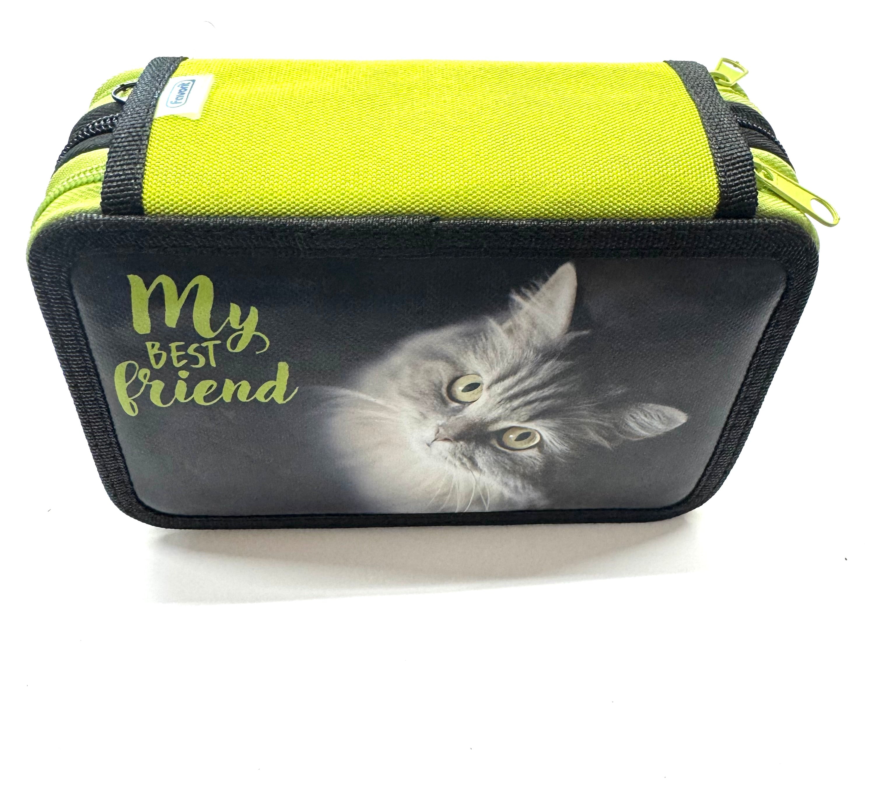 ASTUCCIO 3 ZIP PIENO ANIMAL GATTO