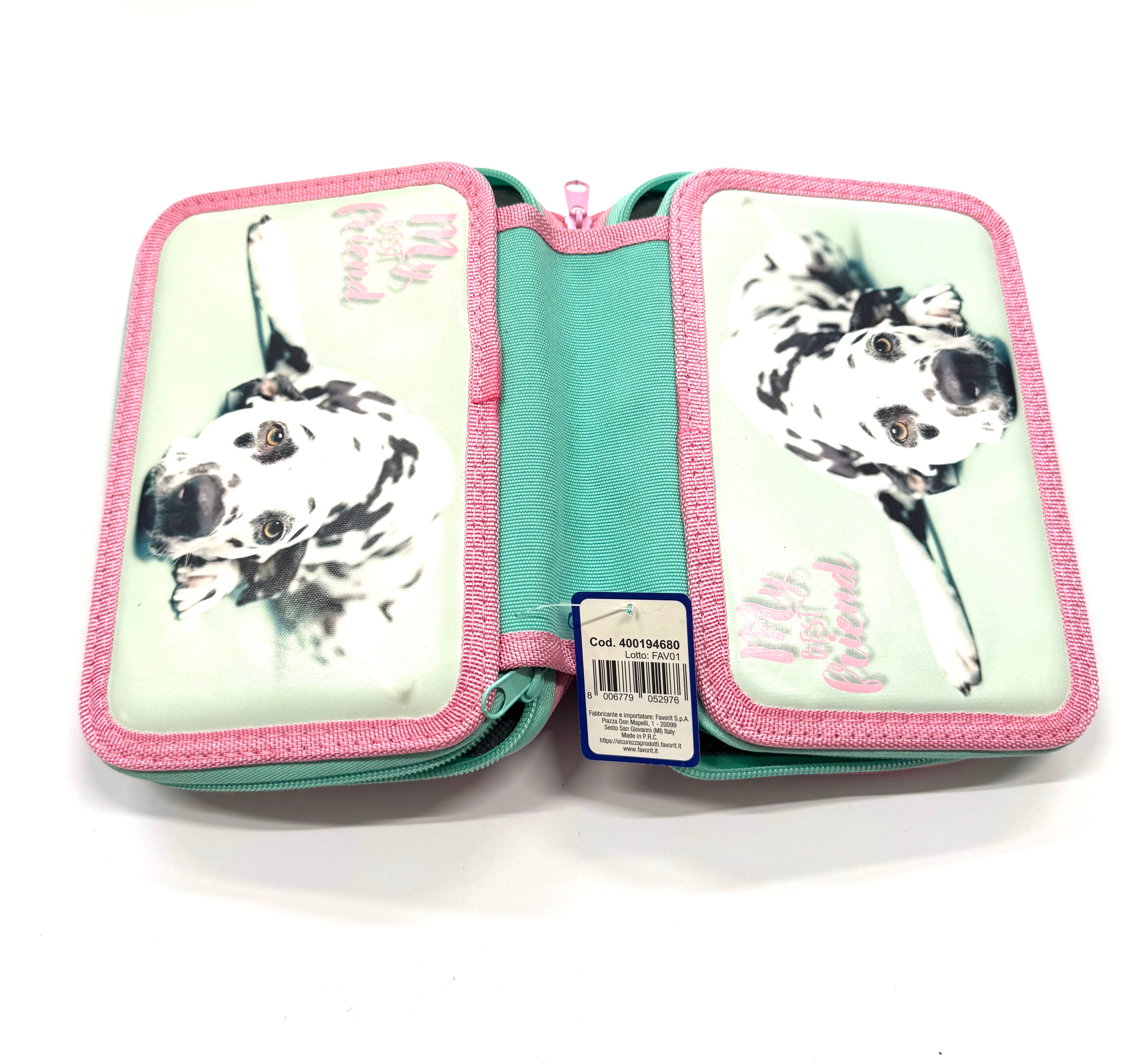 ASTUCCIO 3 ZIP PIENO ANIMAL DALMATA
