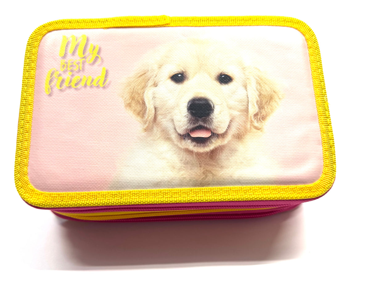 ASTUCCIO 3 ZIP PIENO ANIMAL GOLDENRETRIVER