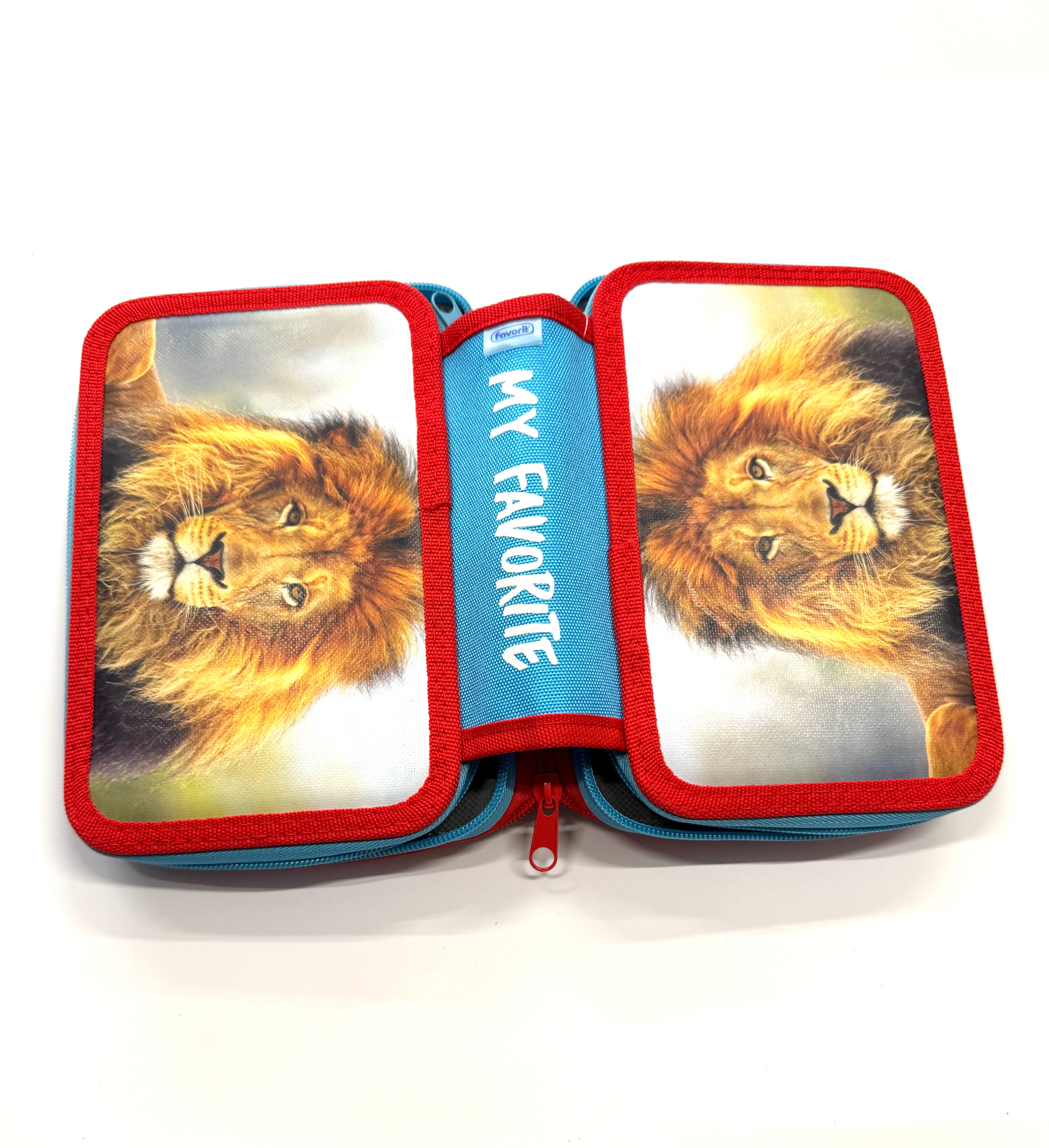 ASTUCCIO 3 ZIP PIENO ANIMAL LEONE