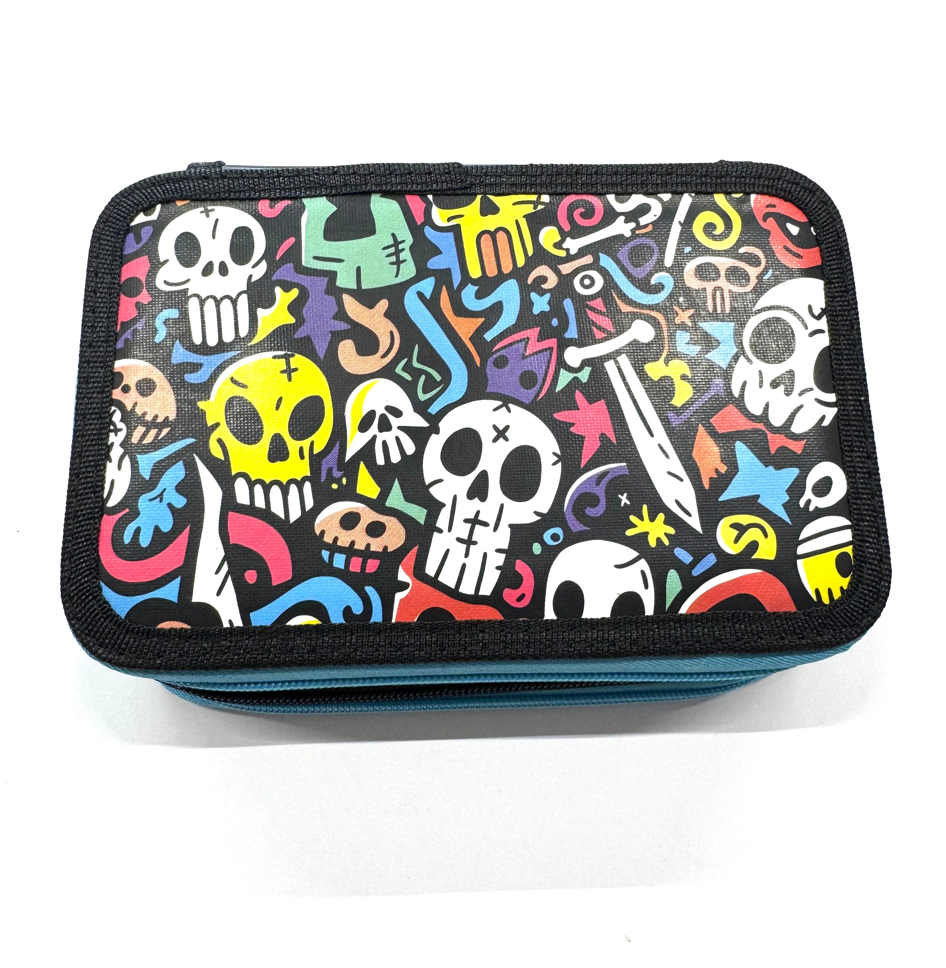 ASTUCCIO 3 ZIP PIENO FANTASY TESCHI COLORATI