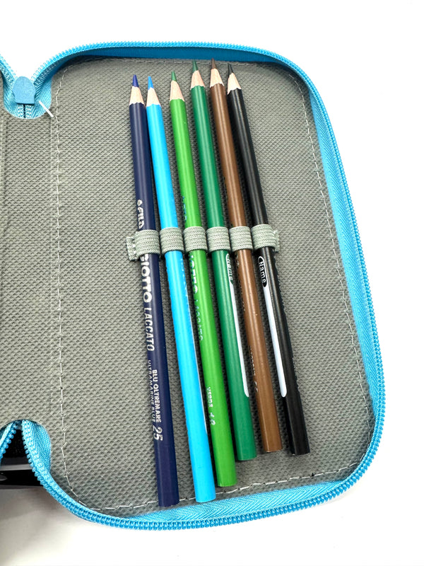 ASTUCCIO 3 ZIP PIENO FANTASY TESCHI COLORATI
