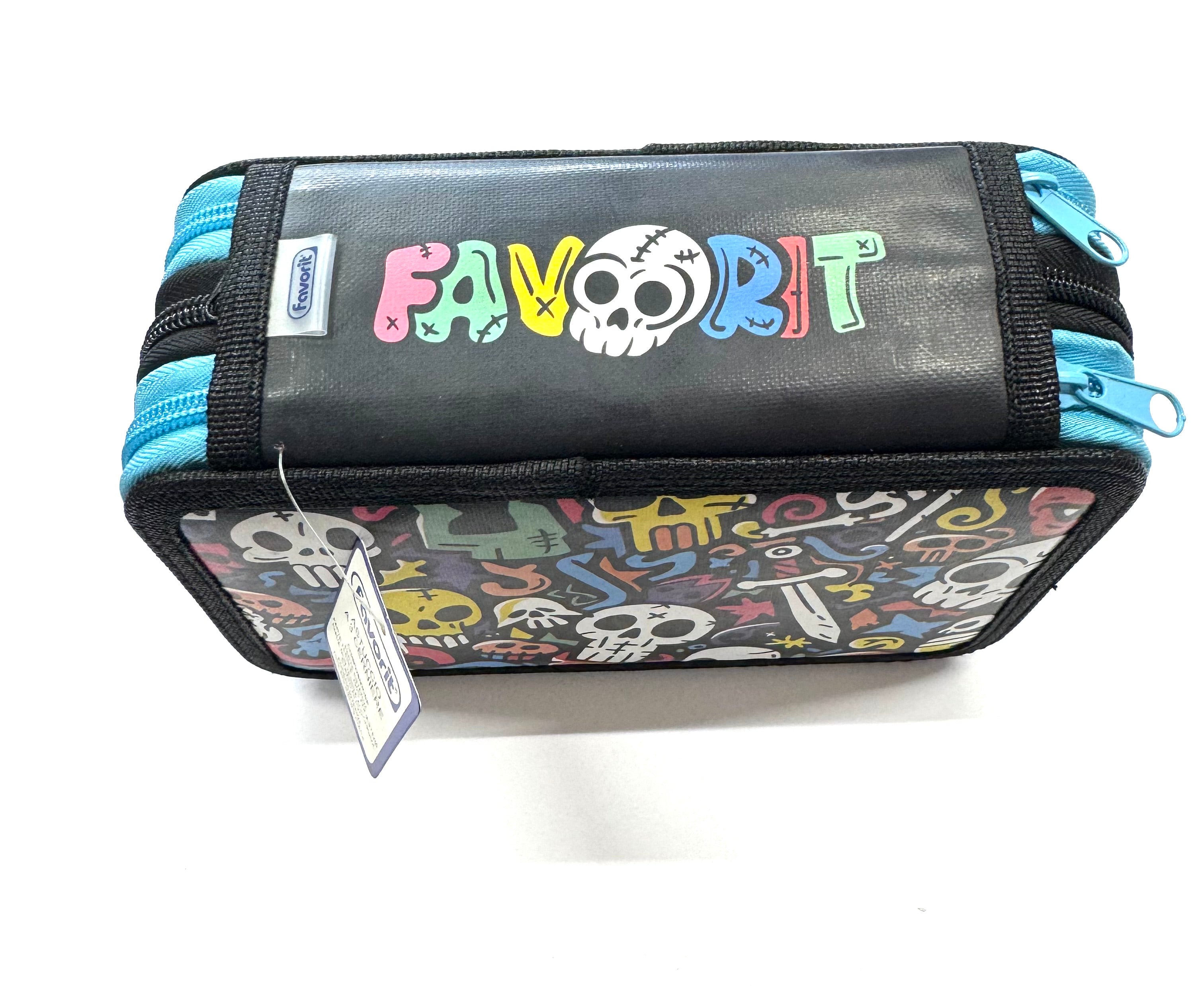 ASTUCCIO 3 ZIP PIENO FANTASY TESCHI COLORATI