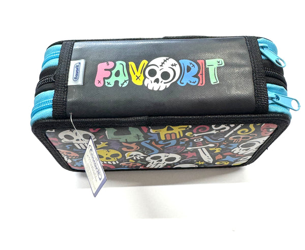 ASTUCCIO 3 ZIP PIENO FANTASY TESCHI COLORATI