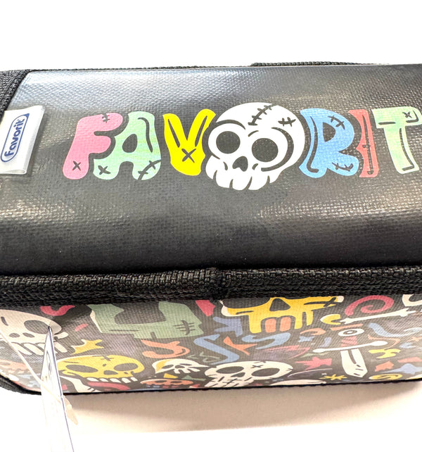 ASTUCCIO 3 ZIP PIENO FANTASY TESCHI COLORATI