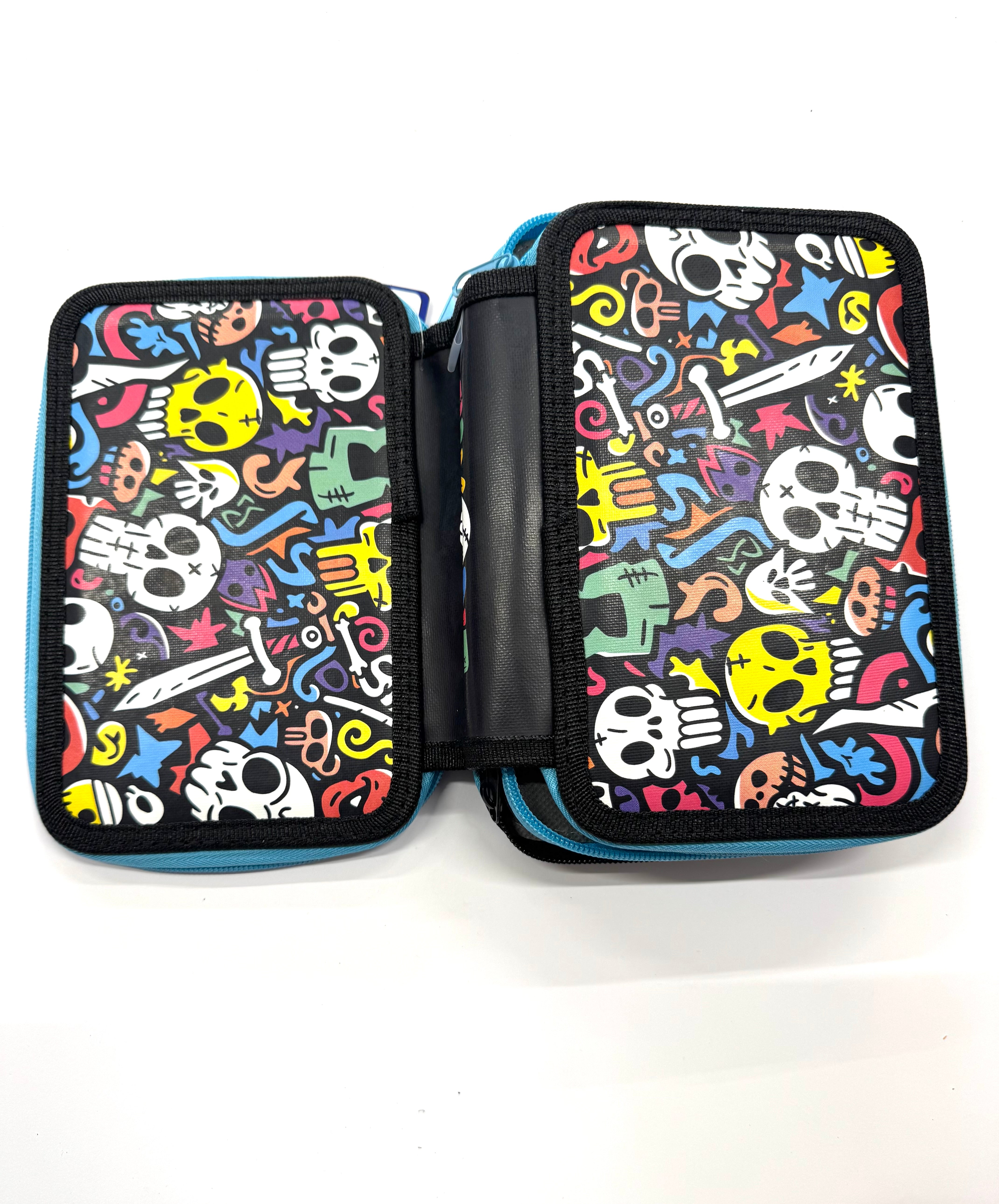 ASTUCCIO 3 ZIP PIENO FANTASY TESCHI COLORATI