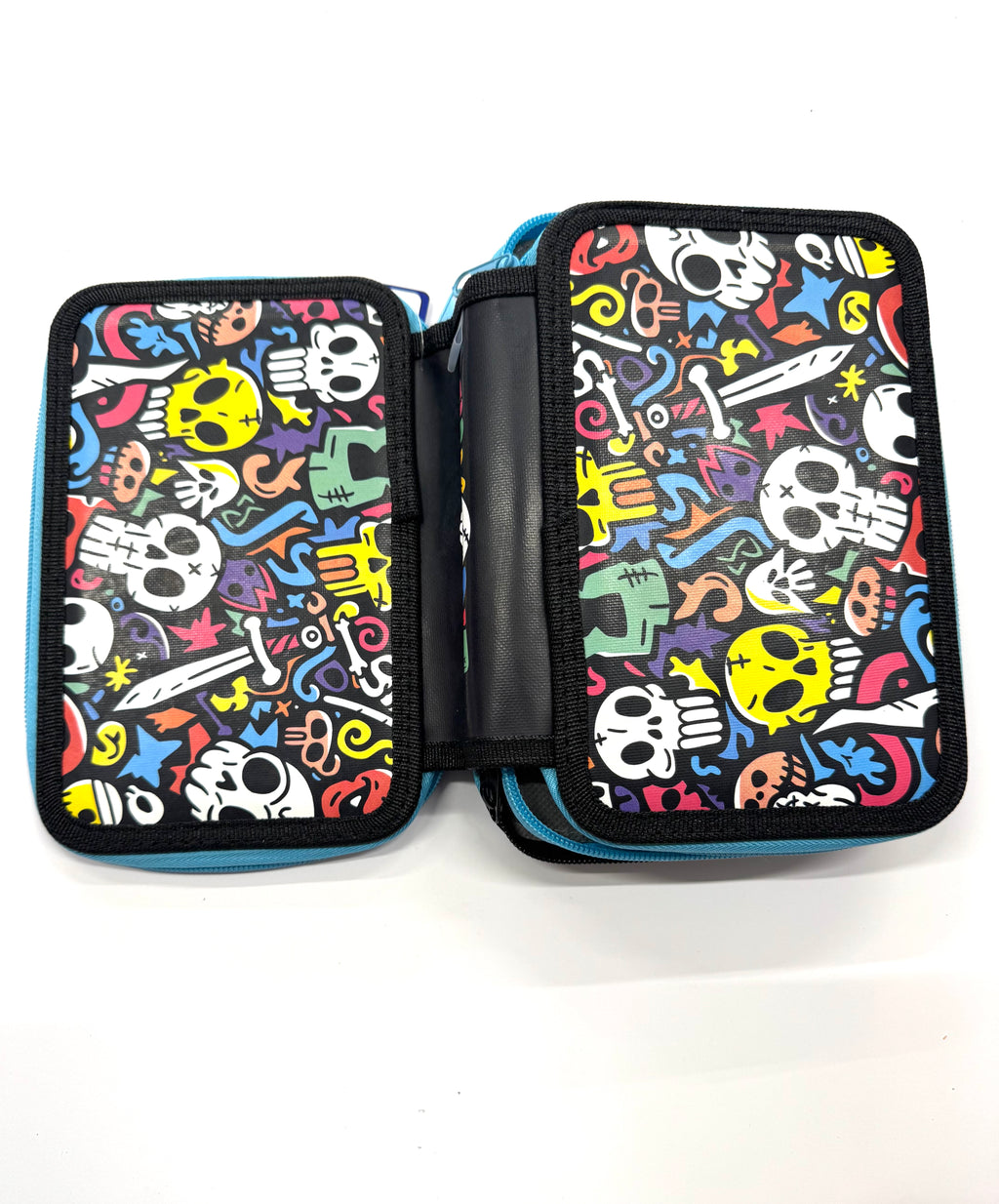 ASTUCCIO 3 ZIP PIENO FANTASY TESCHI COLORATI