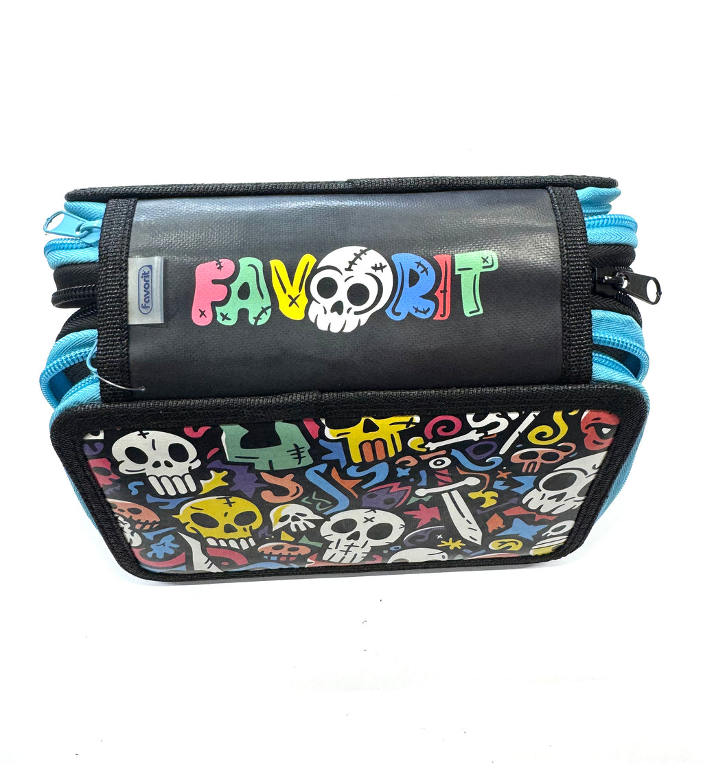 ASTUCCIO 3 ZIP PIENO FANTASY TESCHI COLORATI