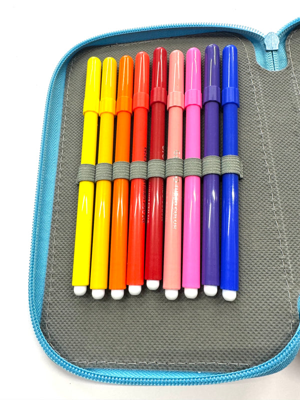 ASTUCCIO 3 ZIP PIENO FANTASY TESCHI COLORATI