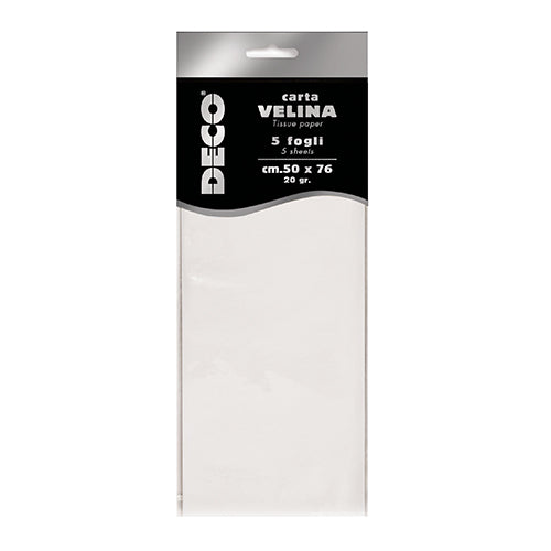 CARTA VELINA 20 GR. BUSTA 5 FG. CM.50X76 BIANCO Immagine principale del prodotto