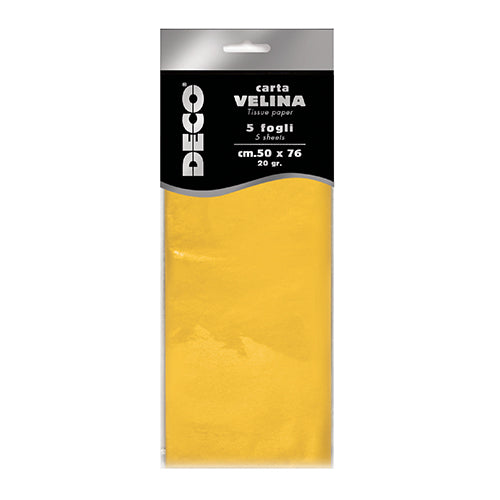CARTA VELINA 20 GR. BUSTA 5 FG. CM.50X76 GIALLO Immagine principale del prodotto