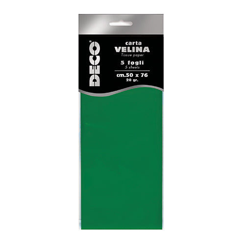 CARTA VELINA 20 GR. BUSTA 5 FG. CM.50X76 VERDE CHI Immagine principale del prodotto