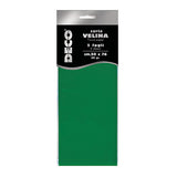 CARTA VELINA 20 GR. BUSTA 5 FG. CM.50X76 VERDE CHI