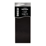 CARTA VELINA 20 GR. BUSTA 5 FG. CM.50X76 NERO