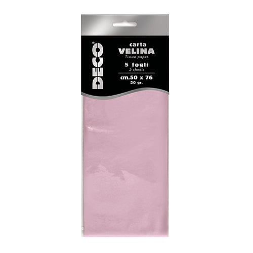 CARTA VELINA 20 GR. BUSTA 5 FG. CM.50X76 ROSA Immagine principale del prodotto