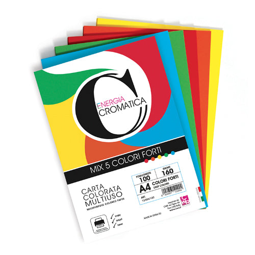 CROMATICA 160 CARTA GR.160 A4 FG.100 COLORI TENUI FORTI Immagine principale del prodotto