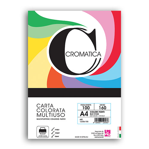 CROMATICA 160 CARTA GR.160 A4 FG.100 BLU Immagine principale del prodotto