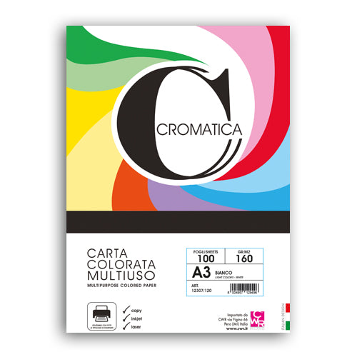 CROMATICA 160 CARTA GR.160 A4 FG.100 BIANCO