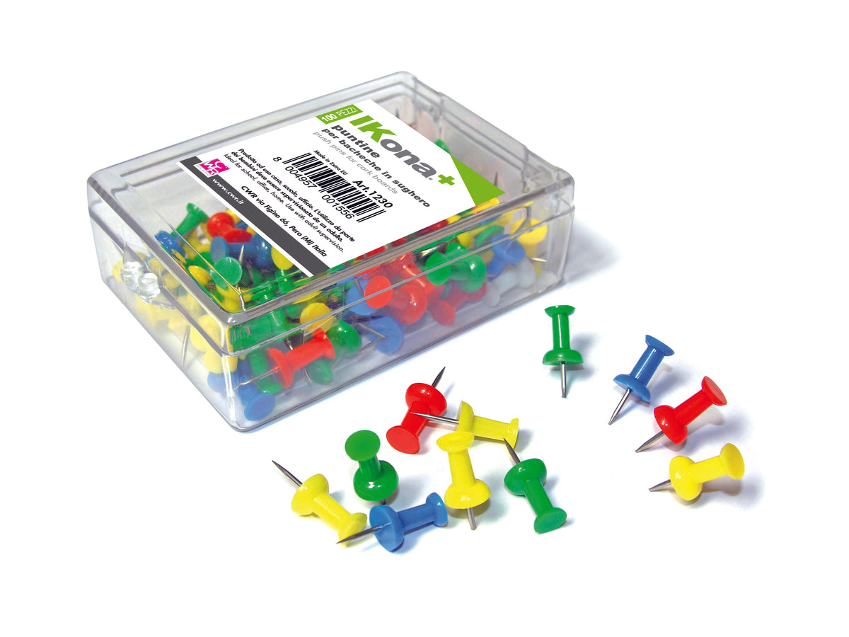 PUNTINE COLORATE PER BACHECA - SCATOLA PZ. 100