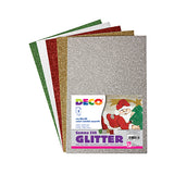 GOMMA CREPP GLITTER - BUSTA 5 FOGLI CM.20X30 - ASSORTIMENTO NATALE