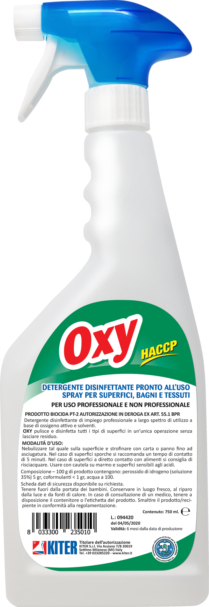 DETERGENTE DISINFETTANTE OXY ML.750