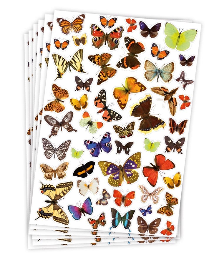 ADESIVI - SET 6 FOGLI  MM. 218X318 (300 PZ.) - FARFALLE