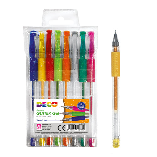 PENNE GLITTER GEL INK - BLISTER PZ.8 - COL. ASS. Immagine principale del prodotto