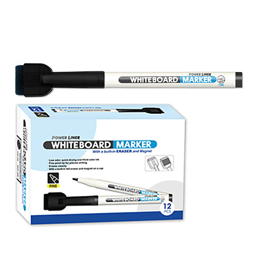 MARKER  LAVAGNA CON MAGNETE+CANCELLINO SET 12 PEZZ