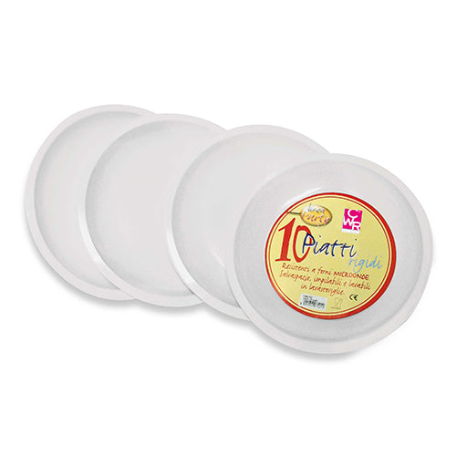 PIATTO TONDO PLASTICA CONF. 10 PZ. - BIANCO Immagine principale del prodotto