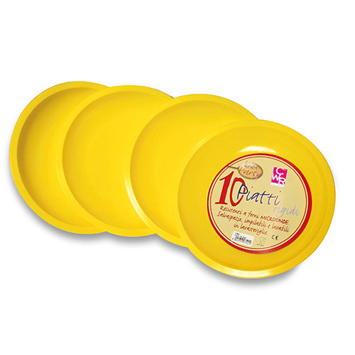 PIATTO TONDO PLASTICA CONF. 10 PZ. - GIALLO Immagine principale del prodotto