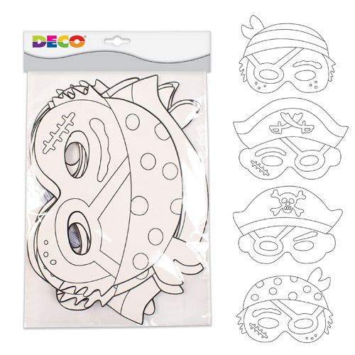 MASCHERE DA DECORARE CARTONE SET PZ. 12 PIRATI
