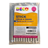 STICK COLLA A CALDO MM.7X100 ARGENTO - PZ. 25