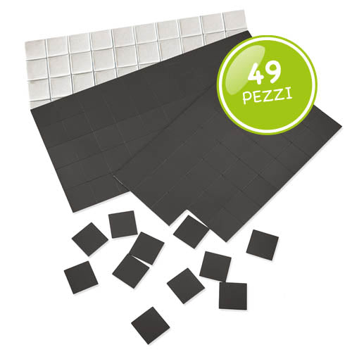 PASTIGLIE MAGNETICHE NERE MM.14X14X2 - SET 49 PEZZI