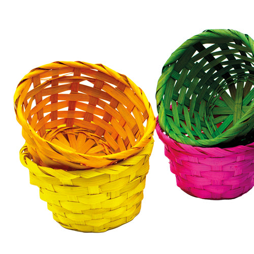 CESTINI BAMBOO  DIAM. CM. 14,5X8,5 - SET PZ. 6 - COLORI ASSORTITI