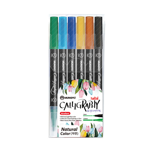 MARKER CALLIGRAFIA - 6 PEZZI ASSORTITI - NATURA