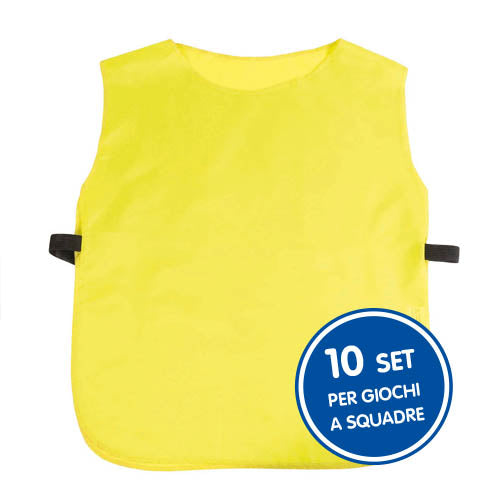 Pettorine Scuola - Set 10 Pezzi (5 Blu + 5 Gialle )
