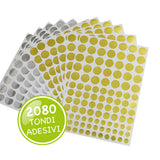 STICKERS TONDI ORO/ARGENTO DIAMETRI ASS. - PZ. 2080