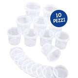 Barattoli Ml. 150 Con Coperchio A Pressione - Set 10 Pezzi