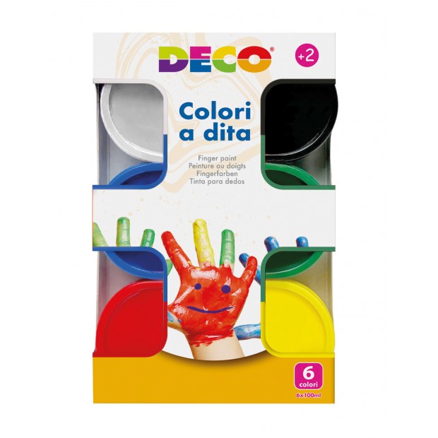 COLORI A DITA DECO -6 FLACONI ML.100 ASS Immagine principale del prodotto